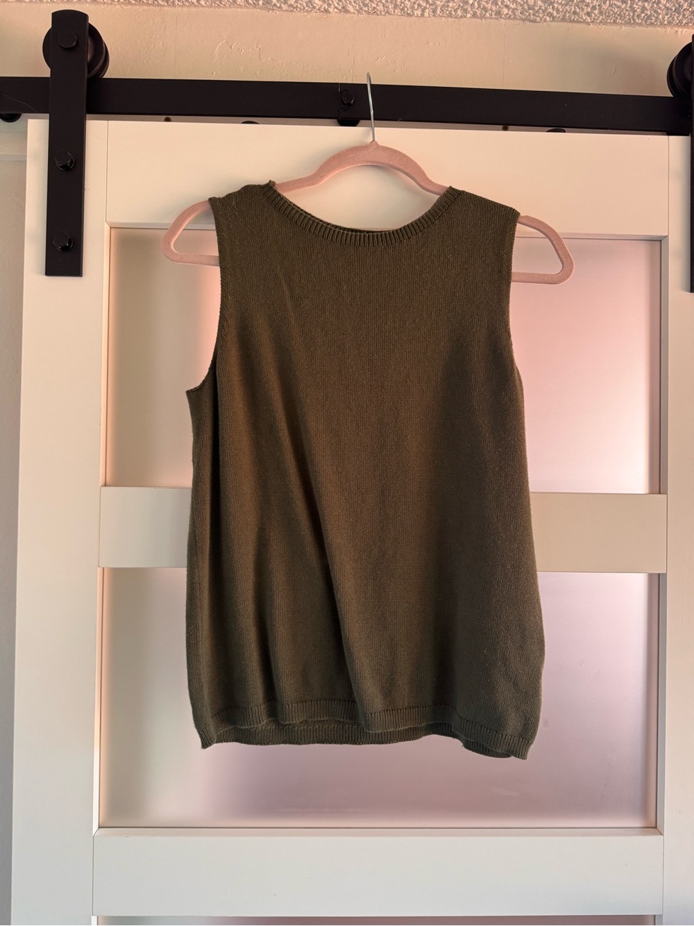 Sleeveless Olive Knit Top - Classic Women's Sweater Tank